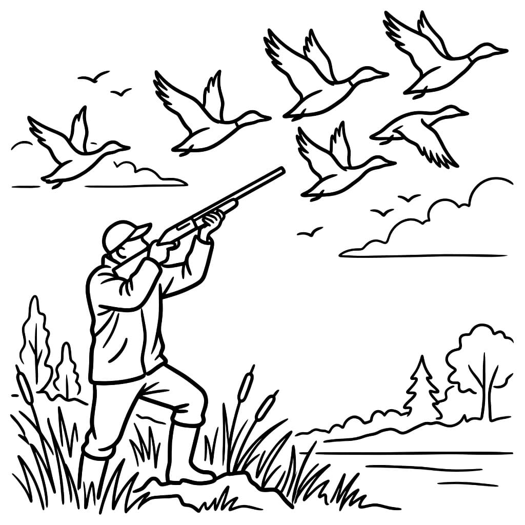 Flygende Andejakt fargelegging