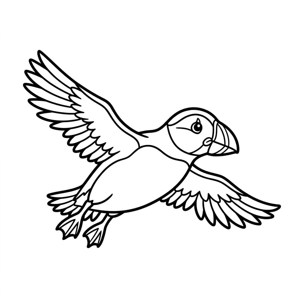 Flygende Lundefugl fargelegging