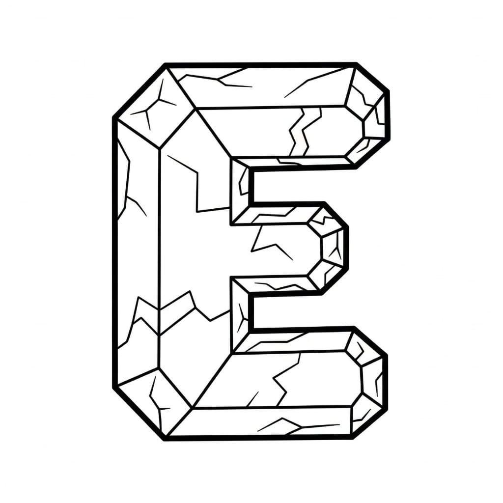 Frosen bokstav E fargelegging