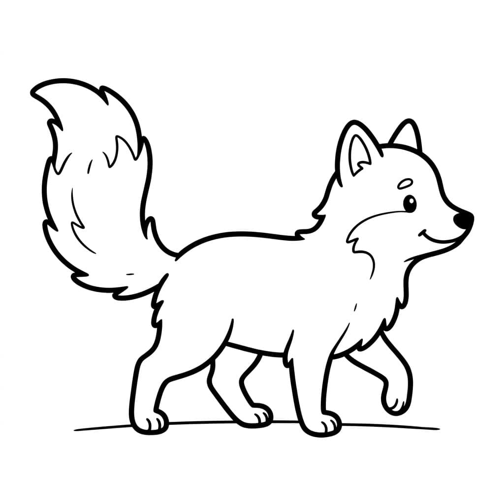 Gående Fjellrev fargelegging