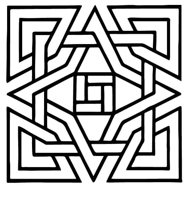 Geometrisk abstrakt kunst fargelegging