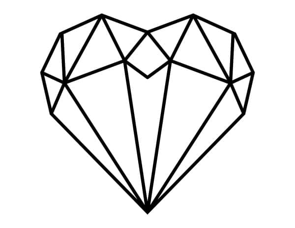 Geometrisk hjerte fargelegging