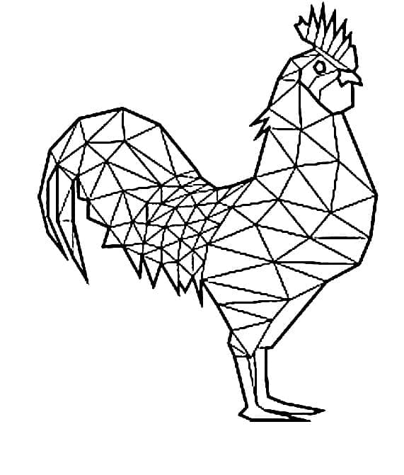 Geometrisk kyllingform fargelegging