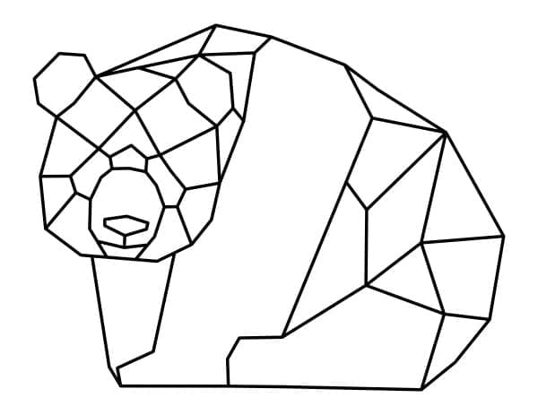 Geometrisk pandabjørn design fargelegging