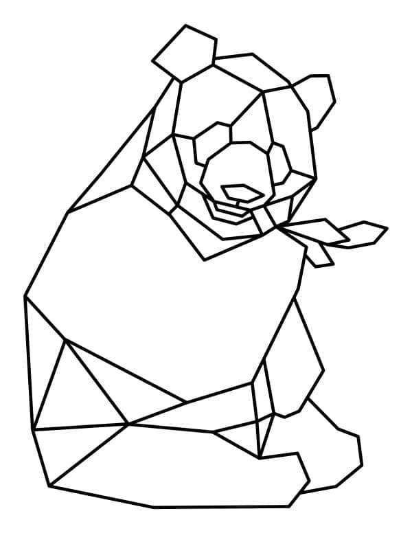 Geometrisk pandafigur fargelegging