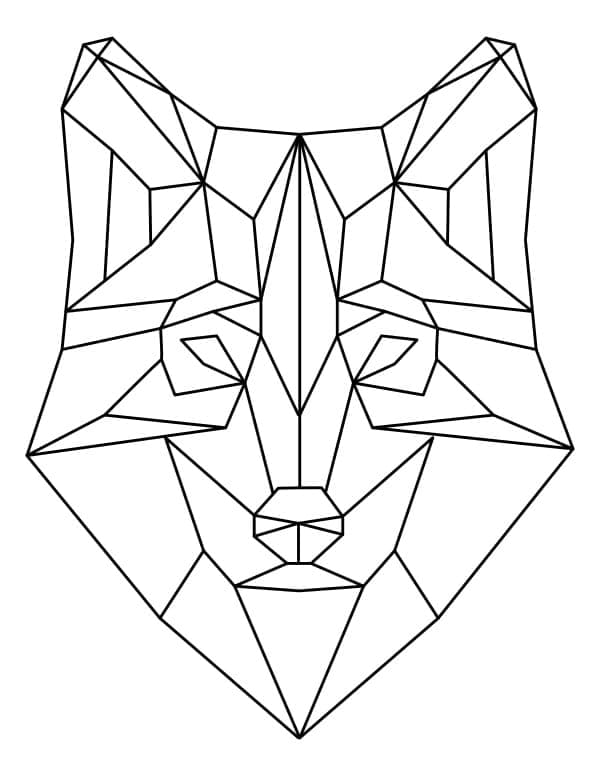 Geometrisk ulvehodeform fargelegging