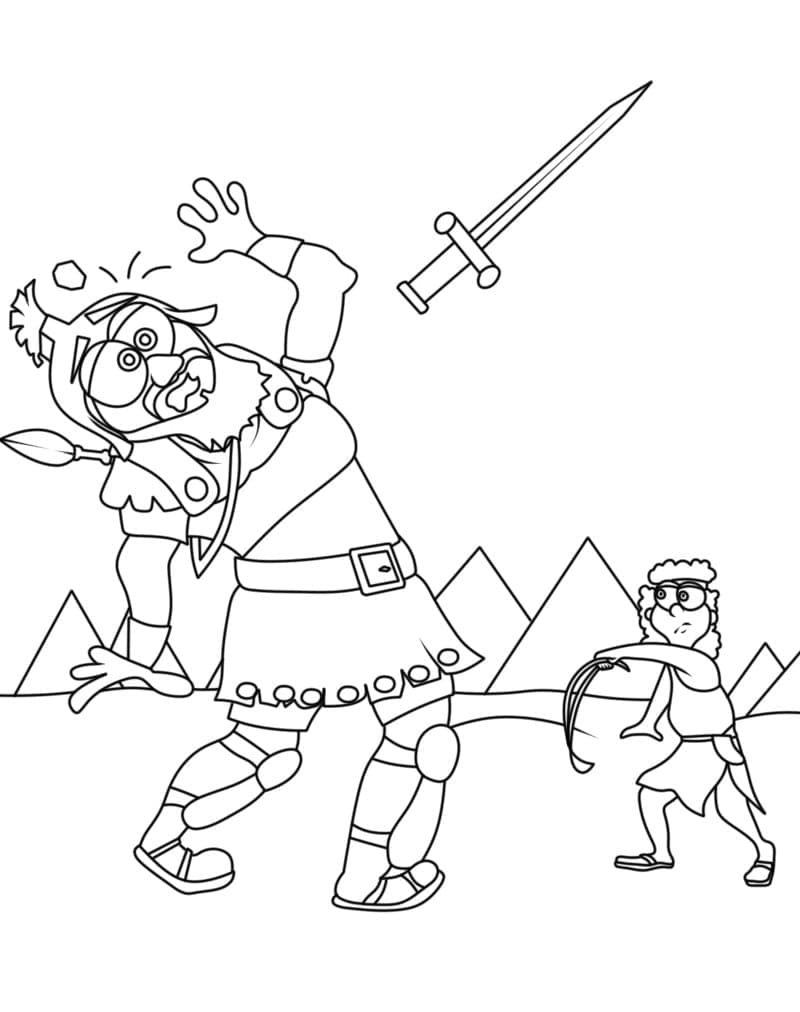 Goliat og David fargelegging