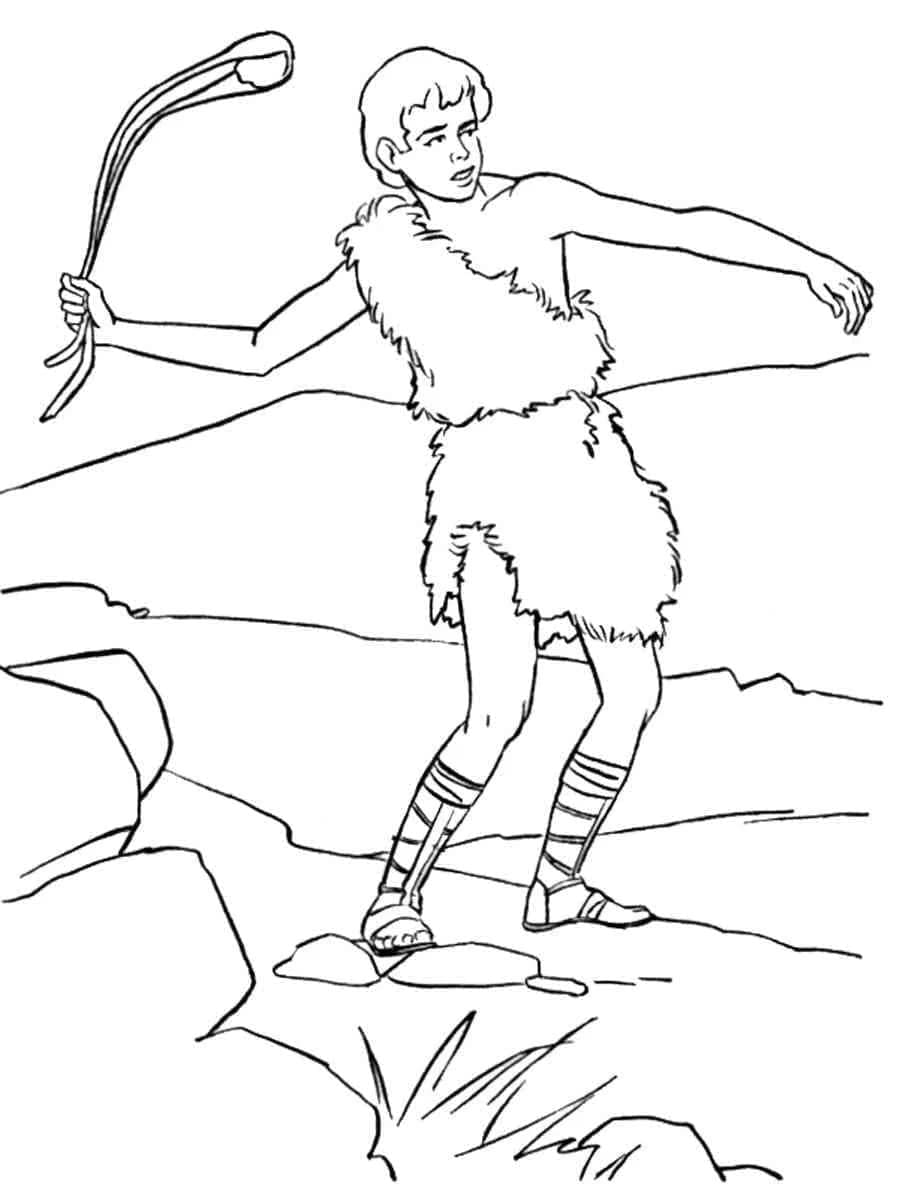 Gratis David og Goliat utskrivbar fargelegging