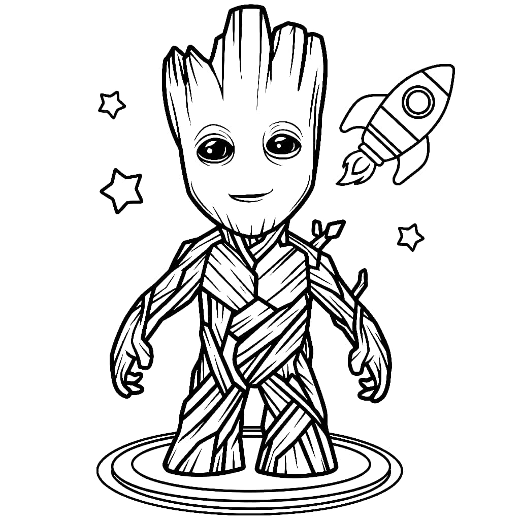 Groot og rakett fargelegging