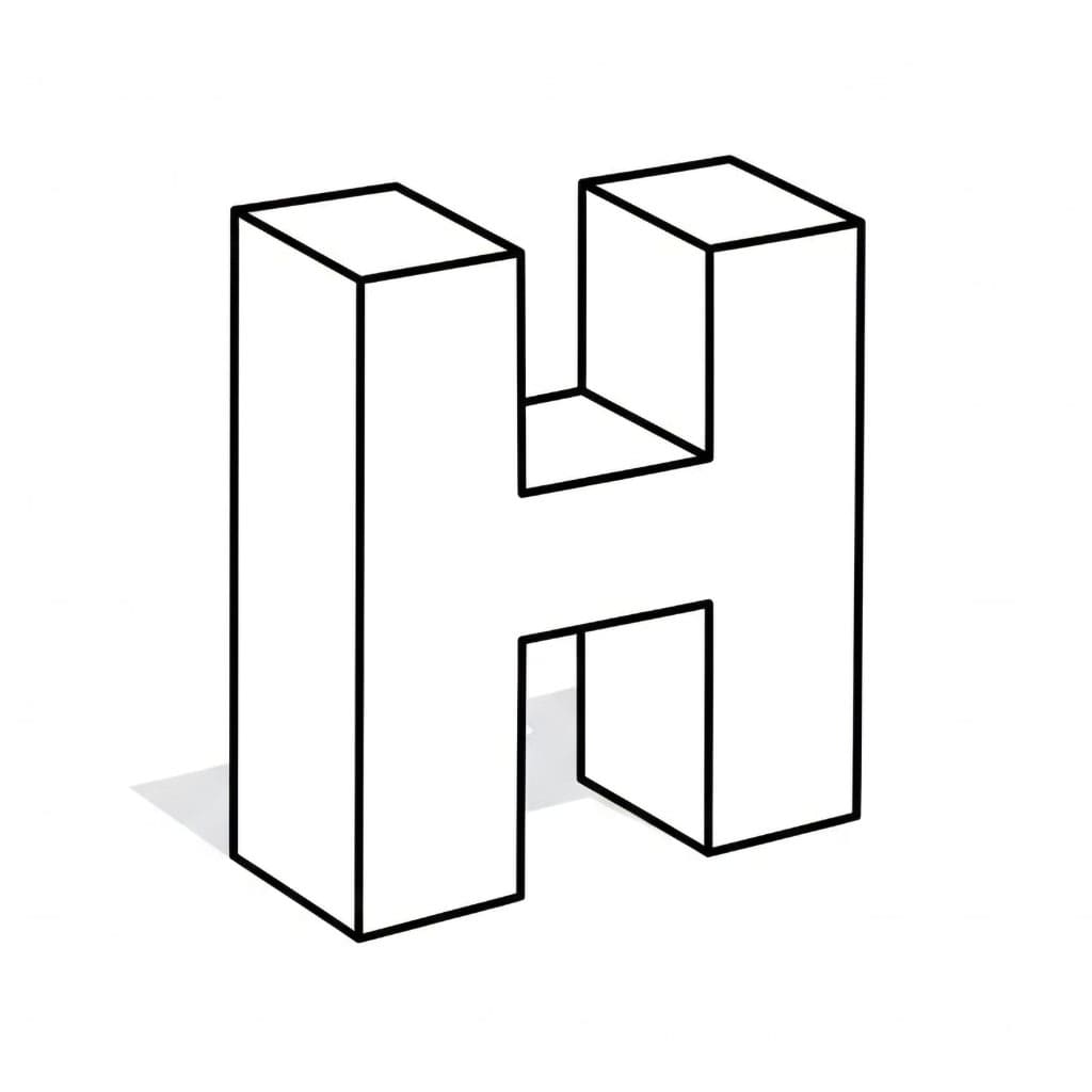 Bokstaven H Fargelegging