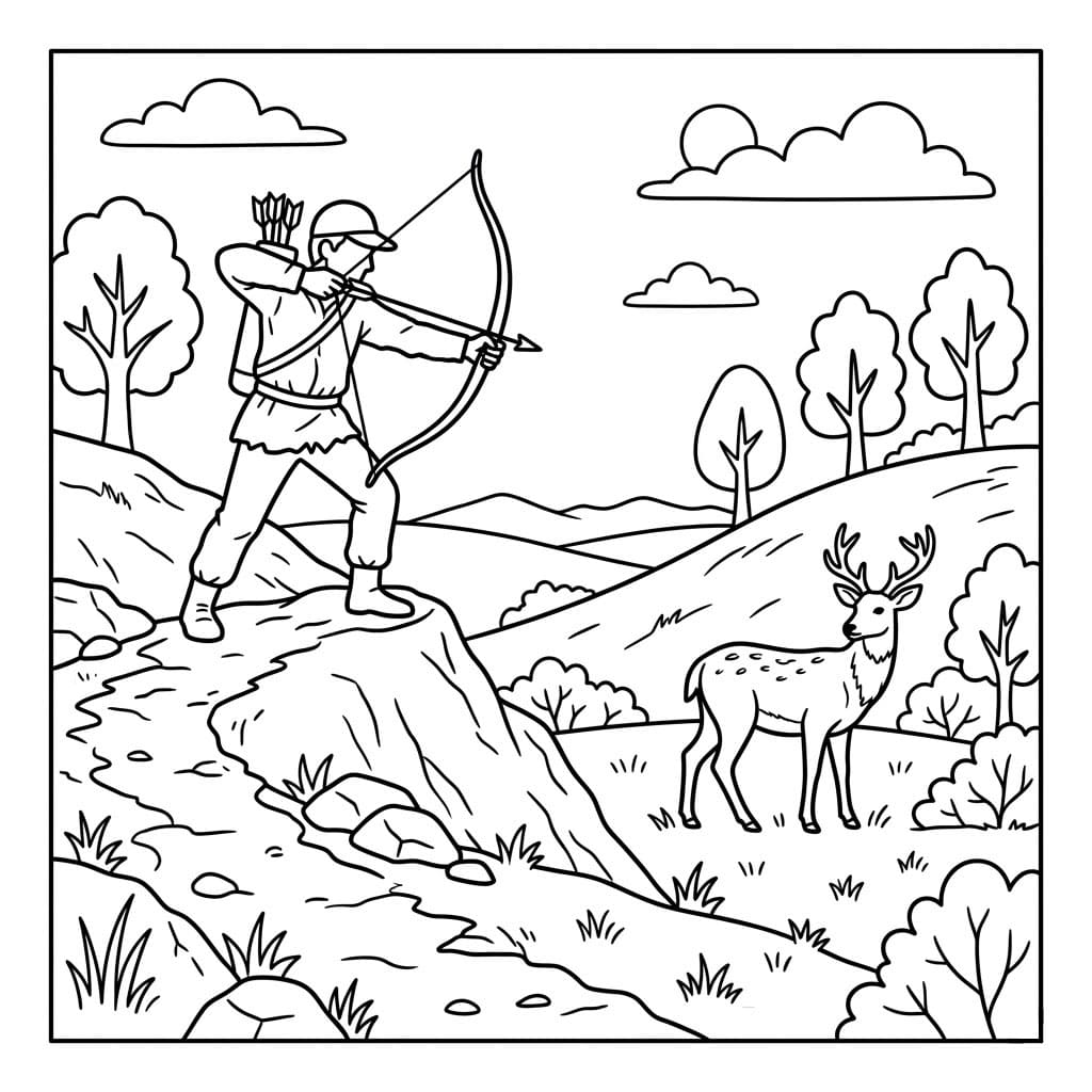 Hjortejakt på Åsen fargelegging