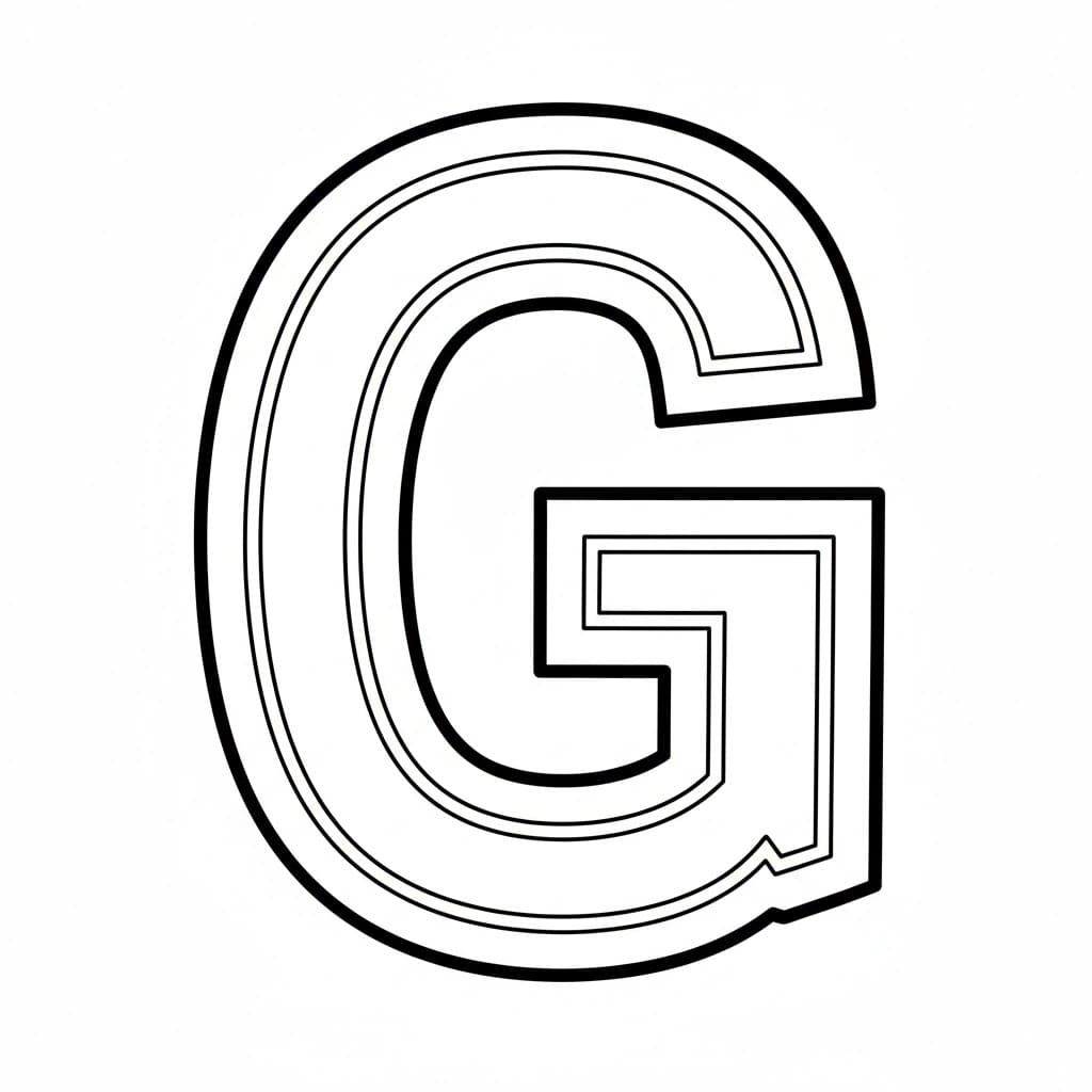 Hul stil av bokstaven G fargelegging