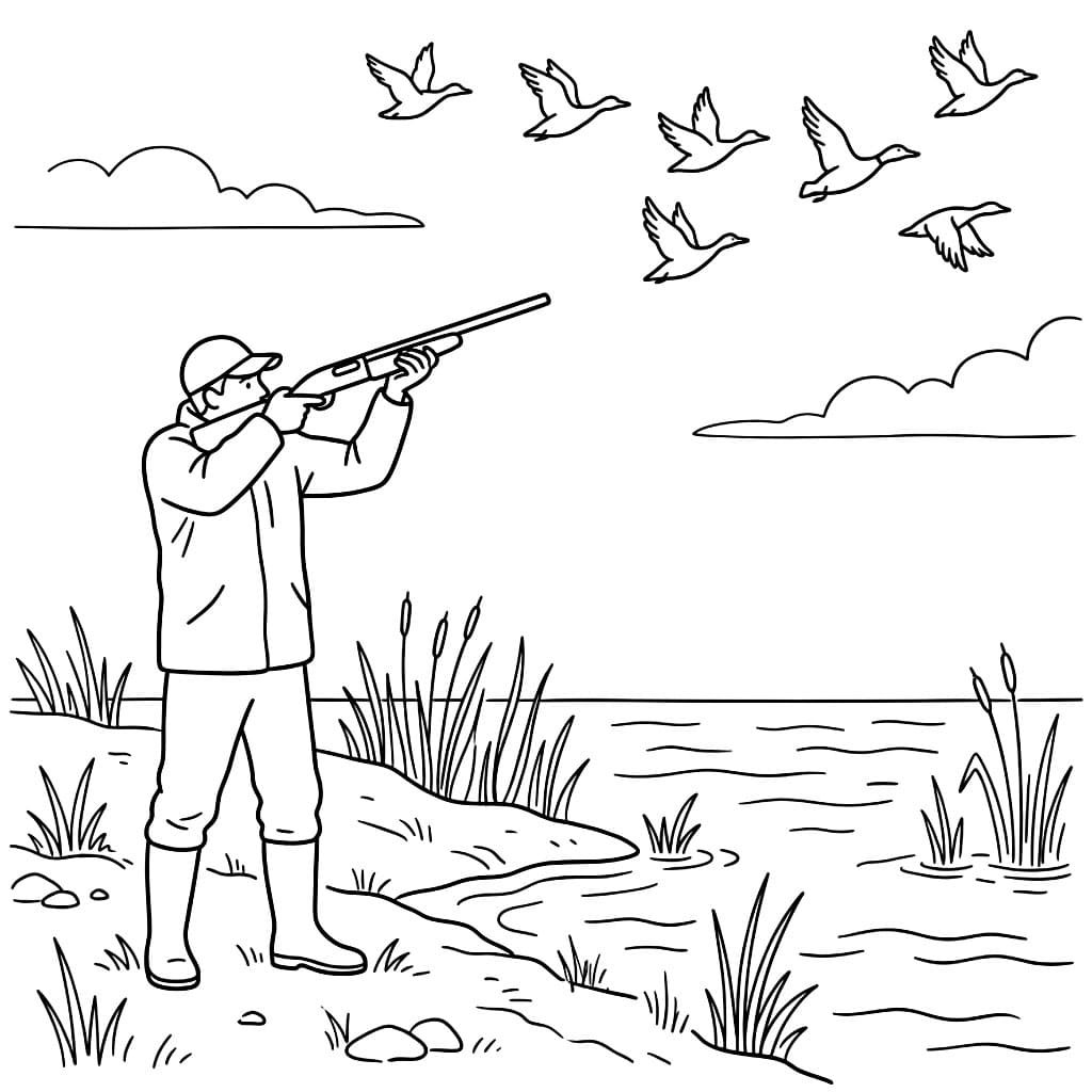 Innsjø Andejakt fargelegging