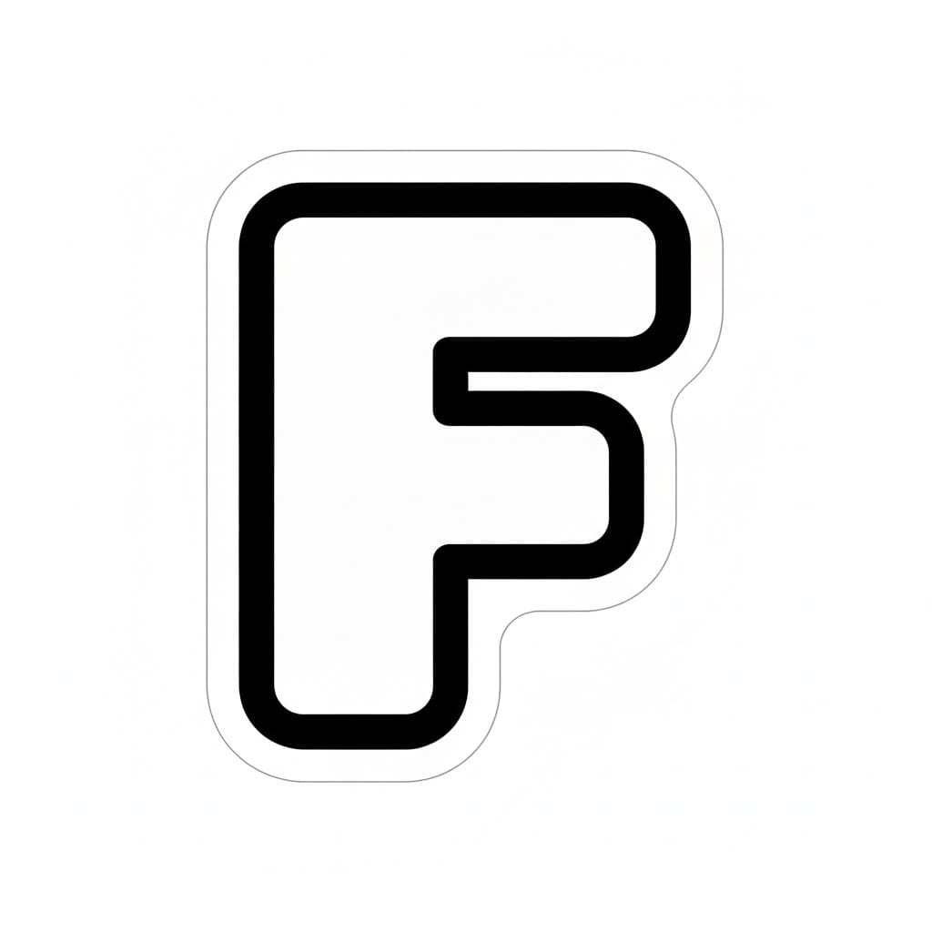 Klistremerke bokstav F fargelegging