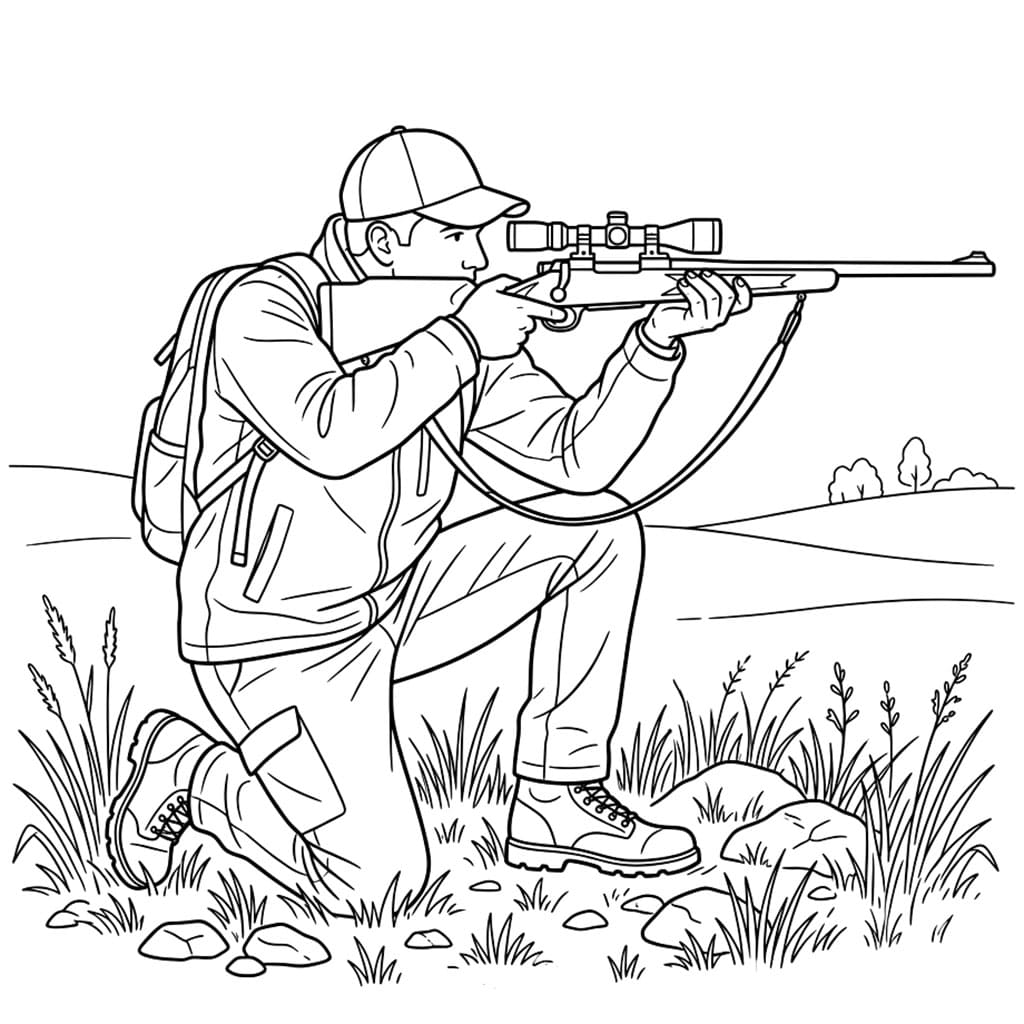 Knelende Rifeljakt fargelegging