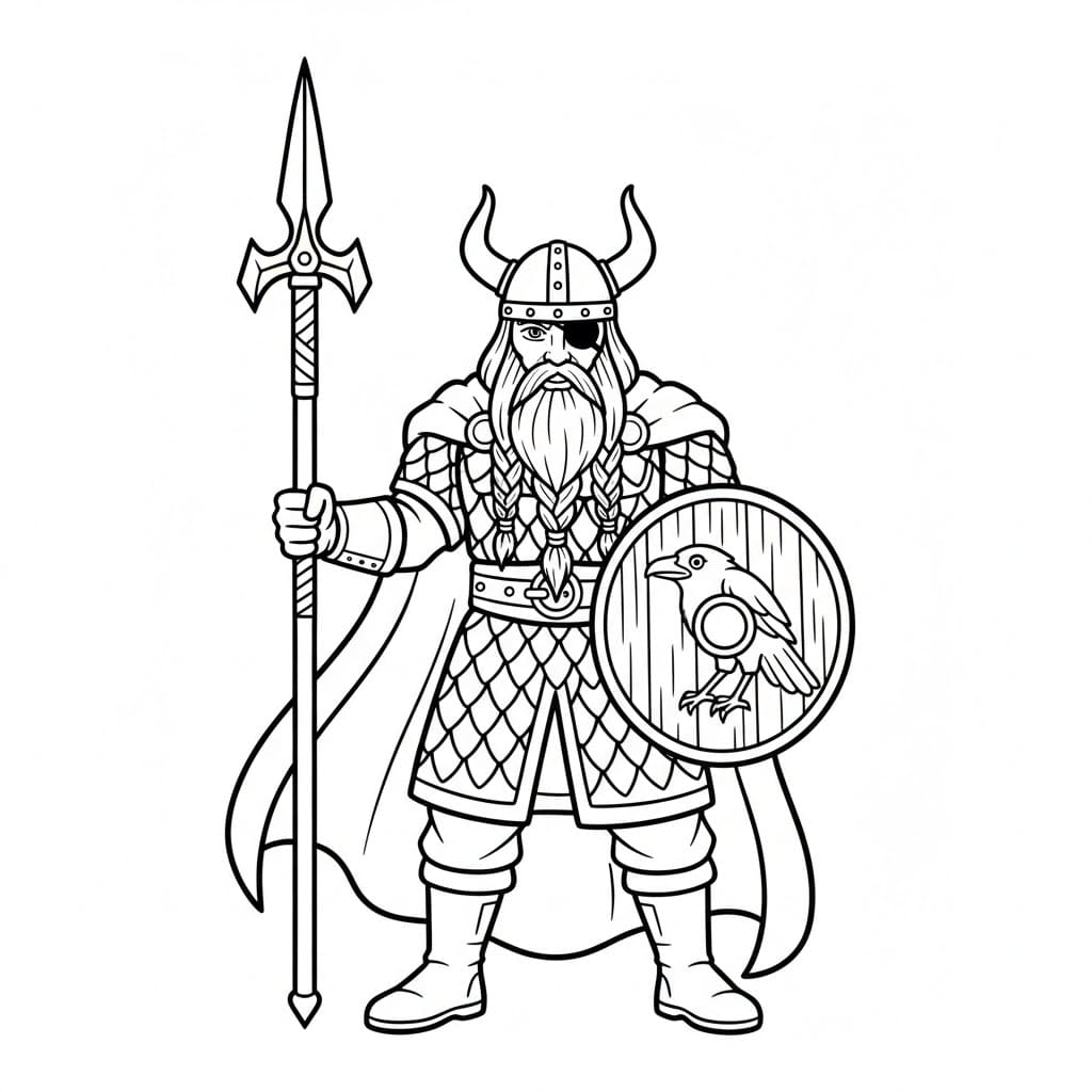 Kriger Odin fargelegging