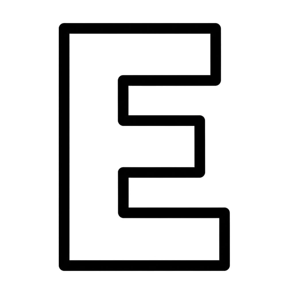 Kule bokstaven E fargelegging