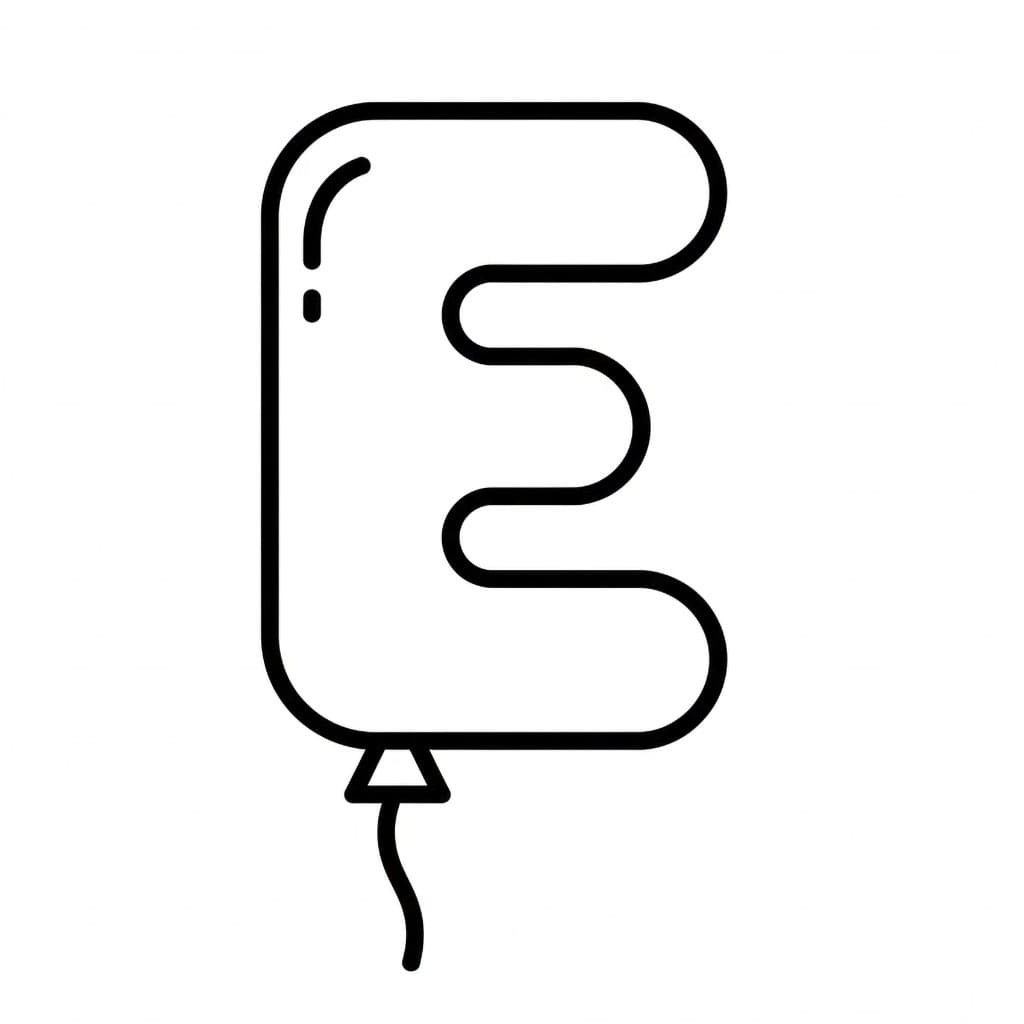 Kulebokstaven E fargelegging