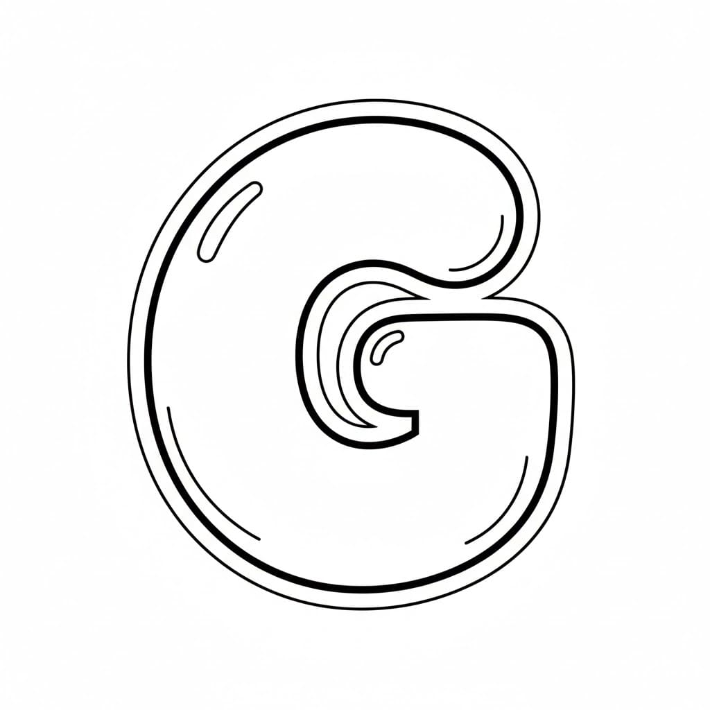 Labyrint av bokstaven G fargelegging