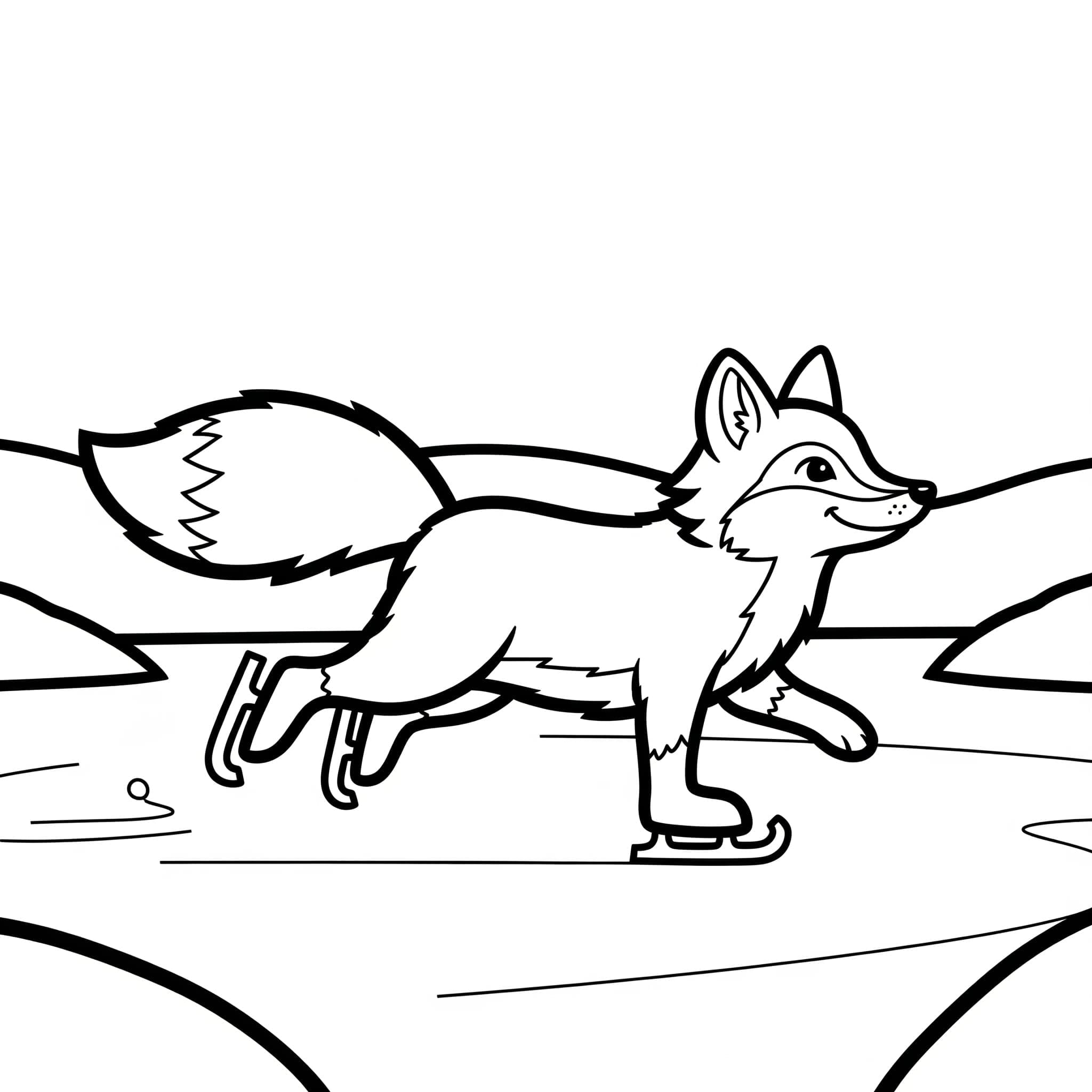 Løpende fjellrev fargelegging