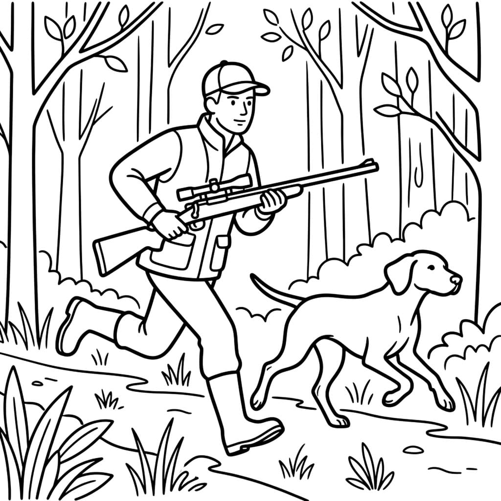 Løpende Jakthund Jakt fargelegging