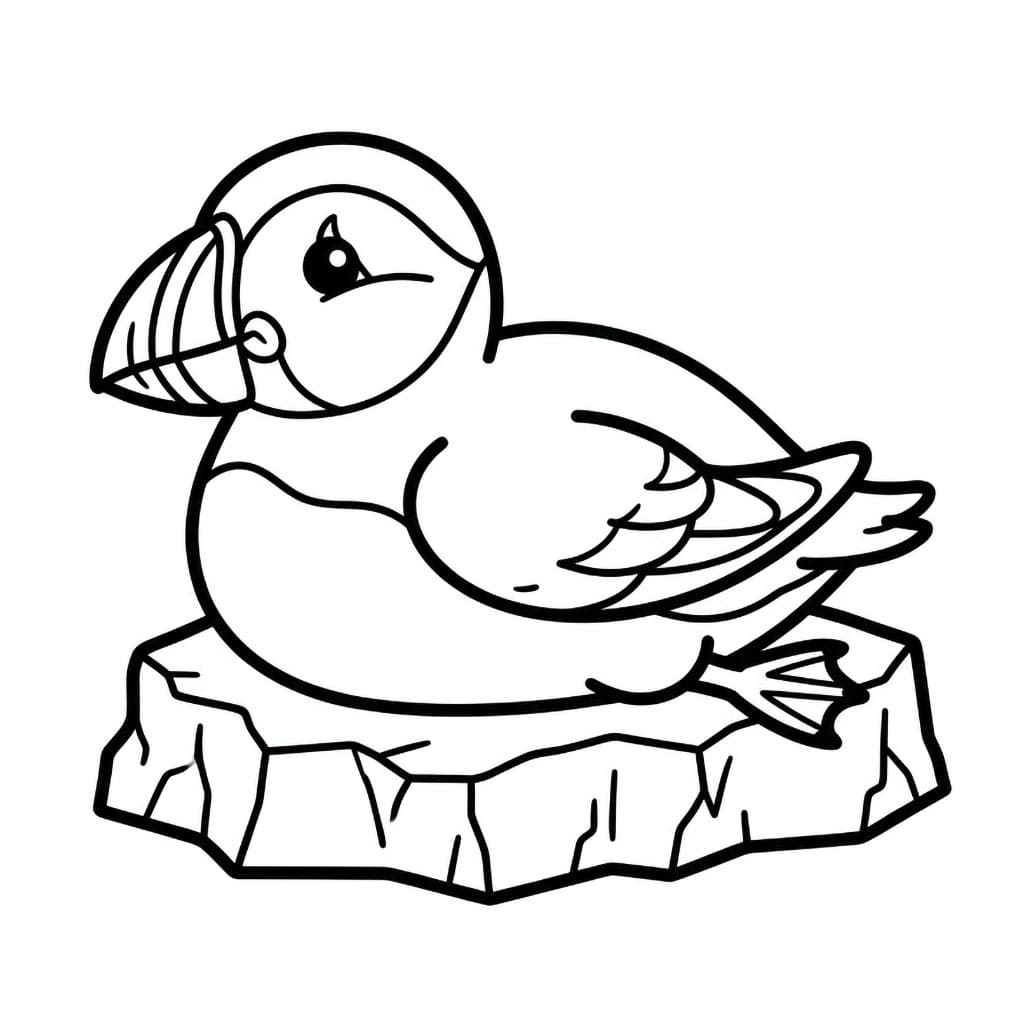 Lundefugl På Is fargelegging