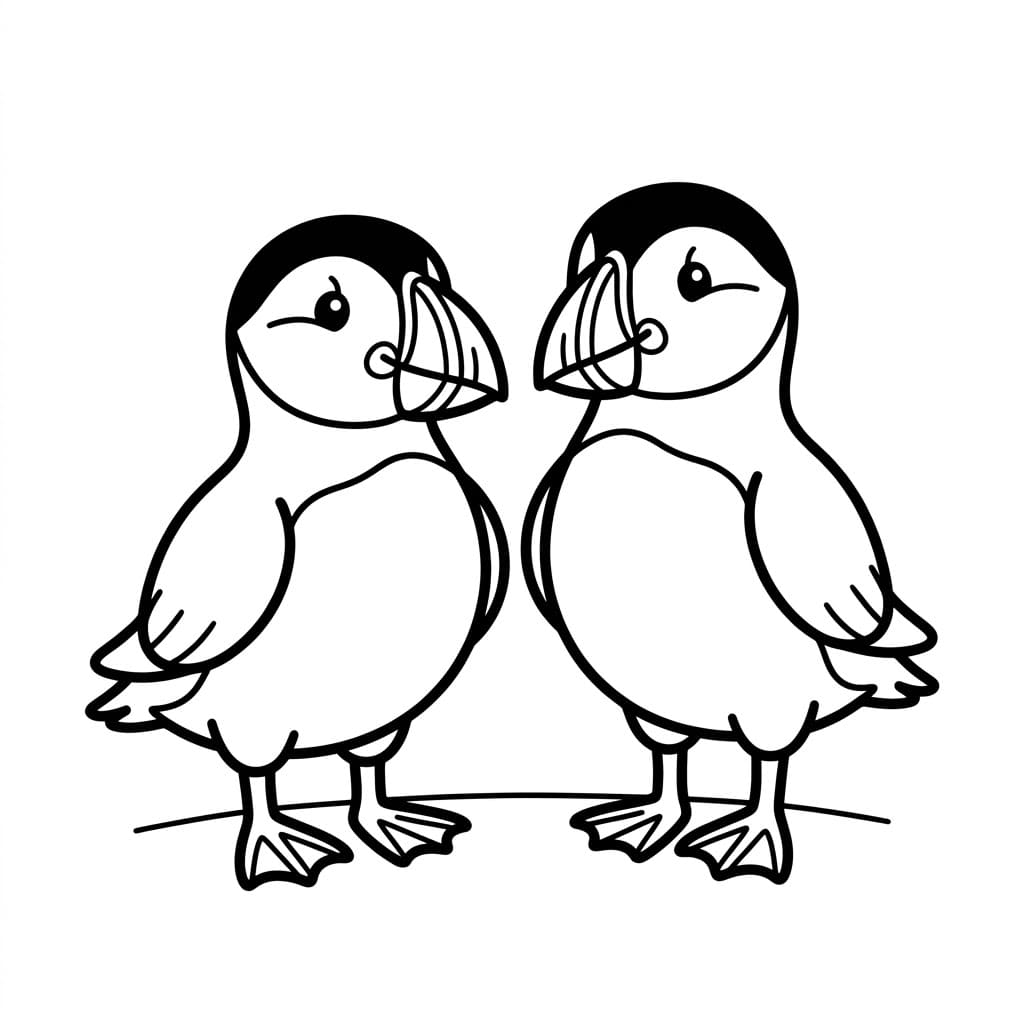 Lundefugl Par fargelegging