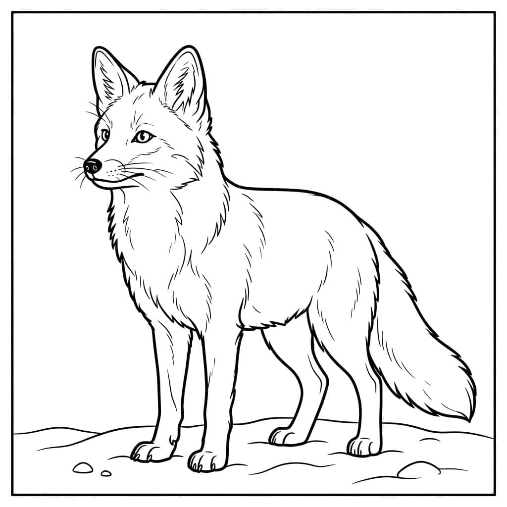 Lyttende Fjellrev fargelegging