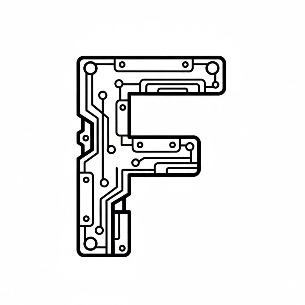 Mekanisk bokstav F fargelegging