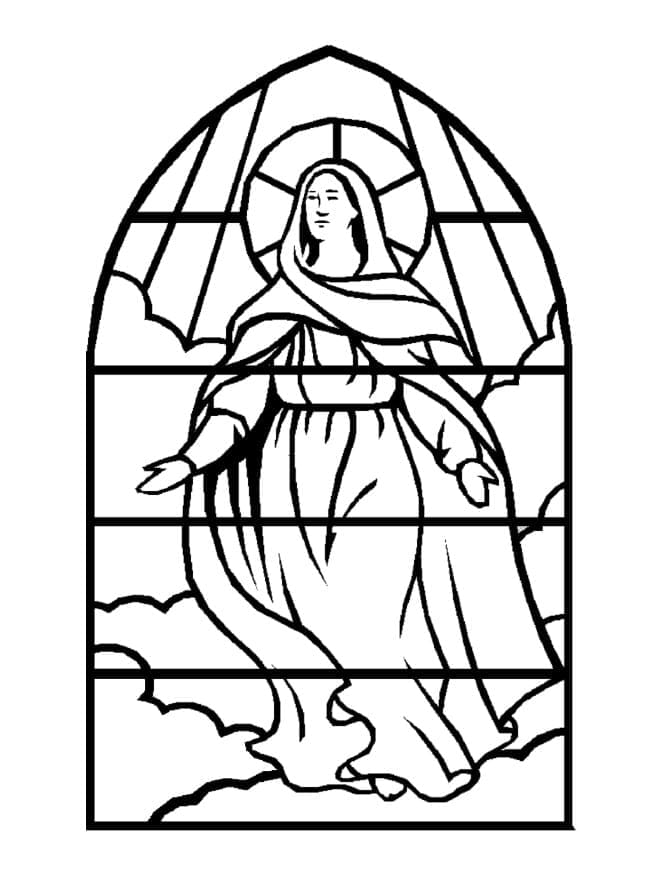 Moder Maria Glassmaleri fargelegging