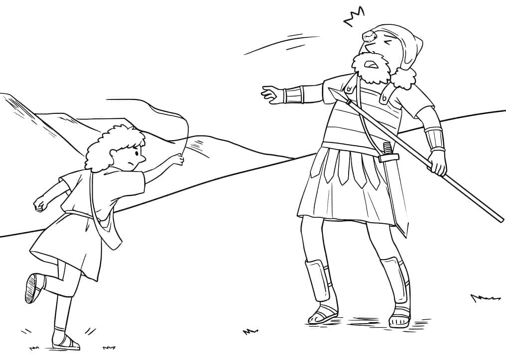 Morsom David og Goliat fargelegging