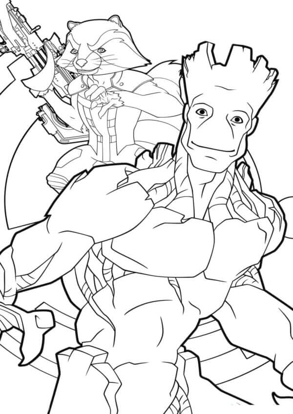 Morsom Groot And Rocket fargelegging