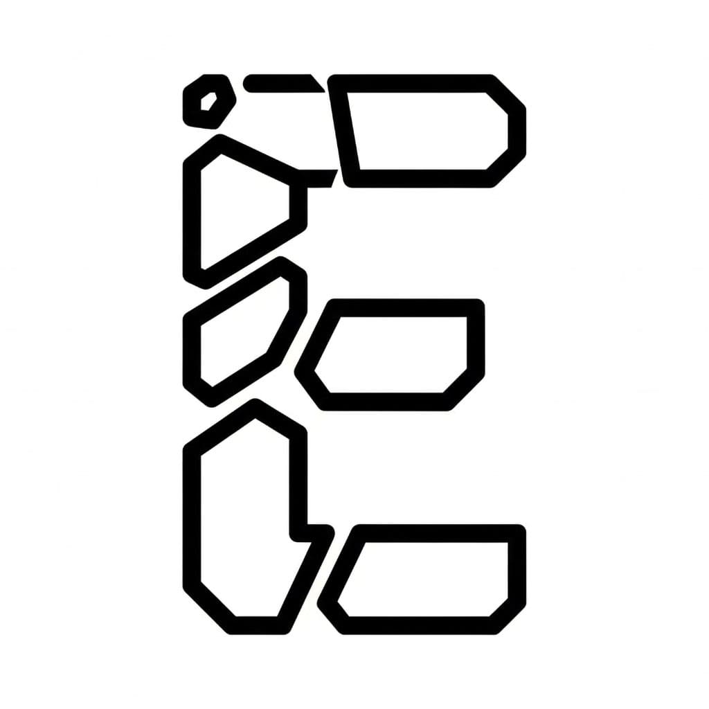 Ødelagt bokstav E fargelegging