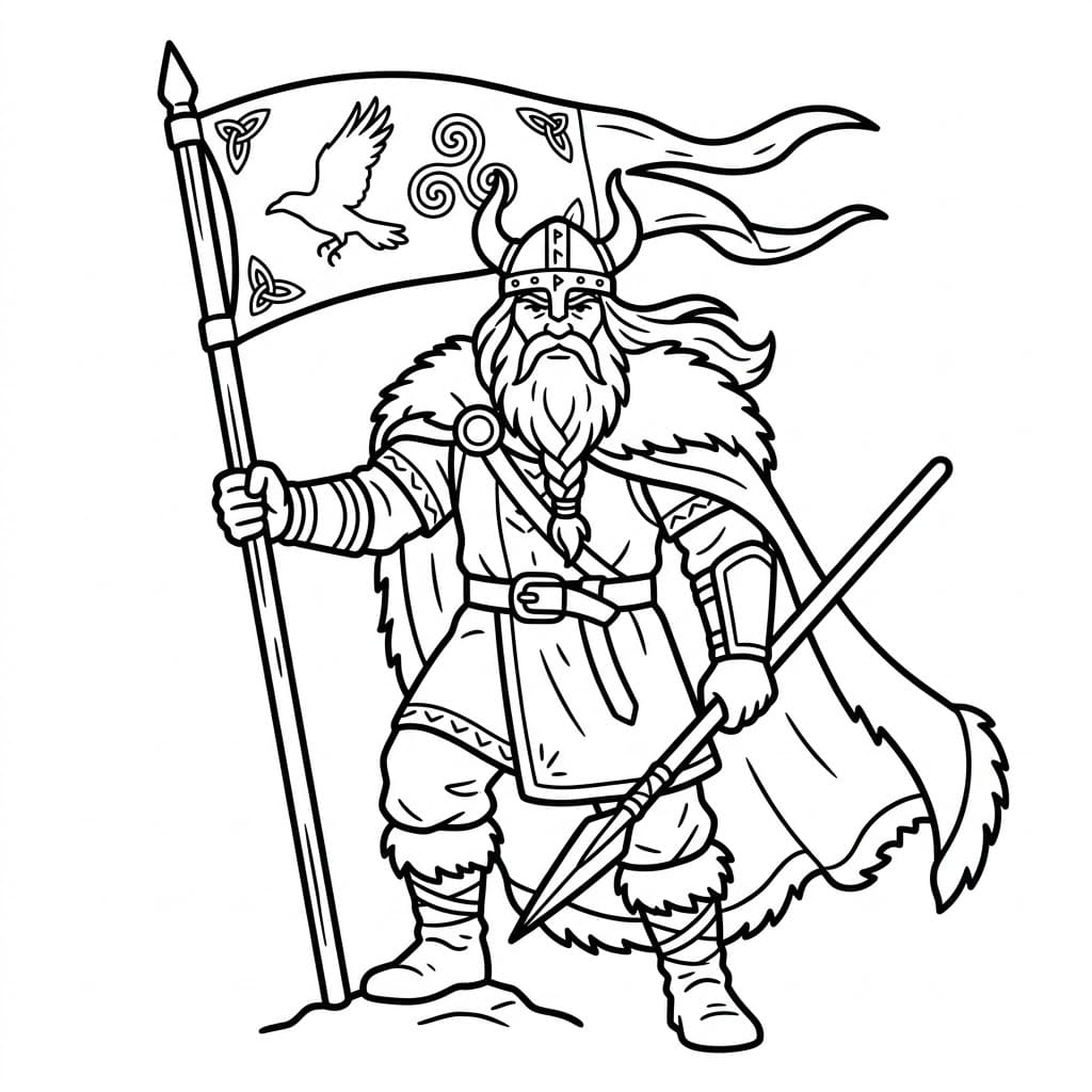 Odin med banner fargelegging