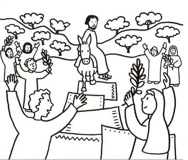 Palmesøndag gratis for barn fargelegging