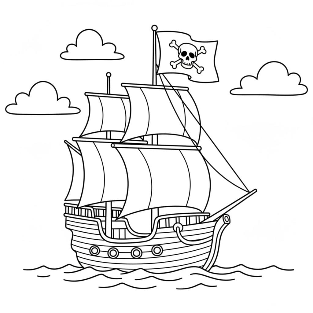 Piratskip fargelegging