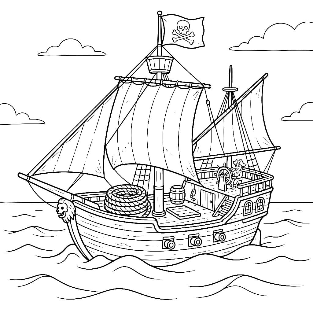 Piratskip med Tau fargelegging