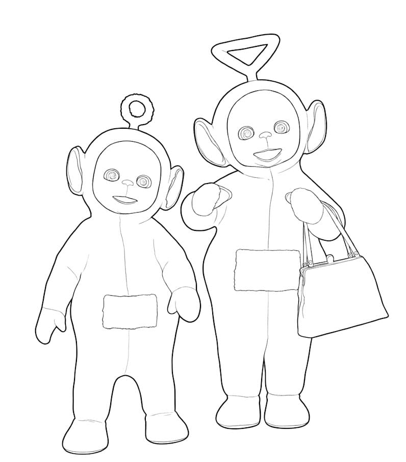 Po og Tinky Winky fargelegging