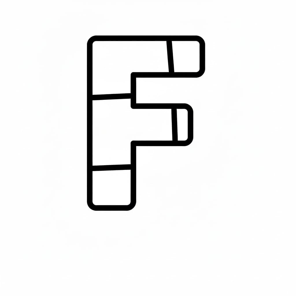 Prikket bokstav F fargelegging