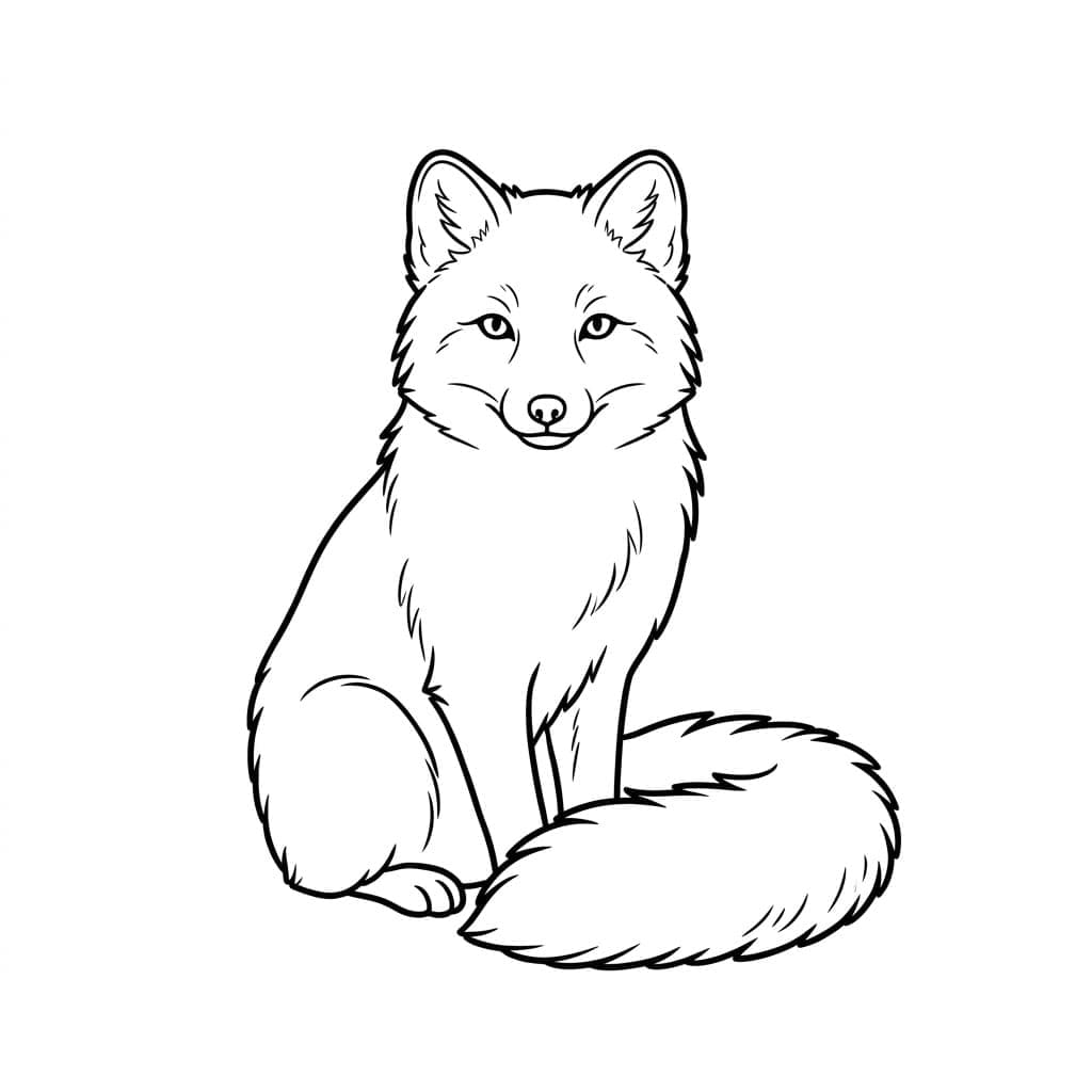 Rolig sittende Fjellrev fargelegging