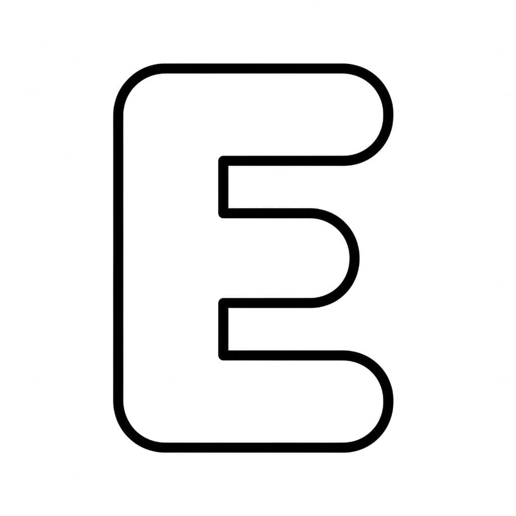 Rund bokstav E fargelegging