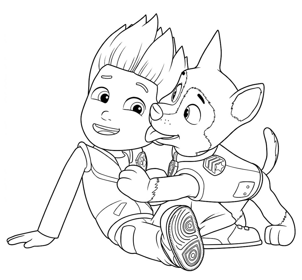 Ryder og Chase bilde fargelegging