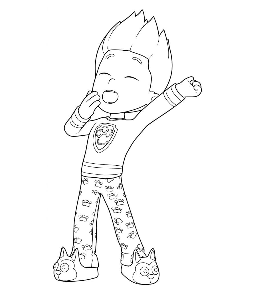 Ryder våkner opp fargelegging