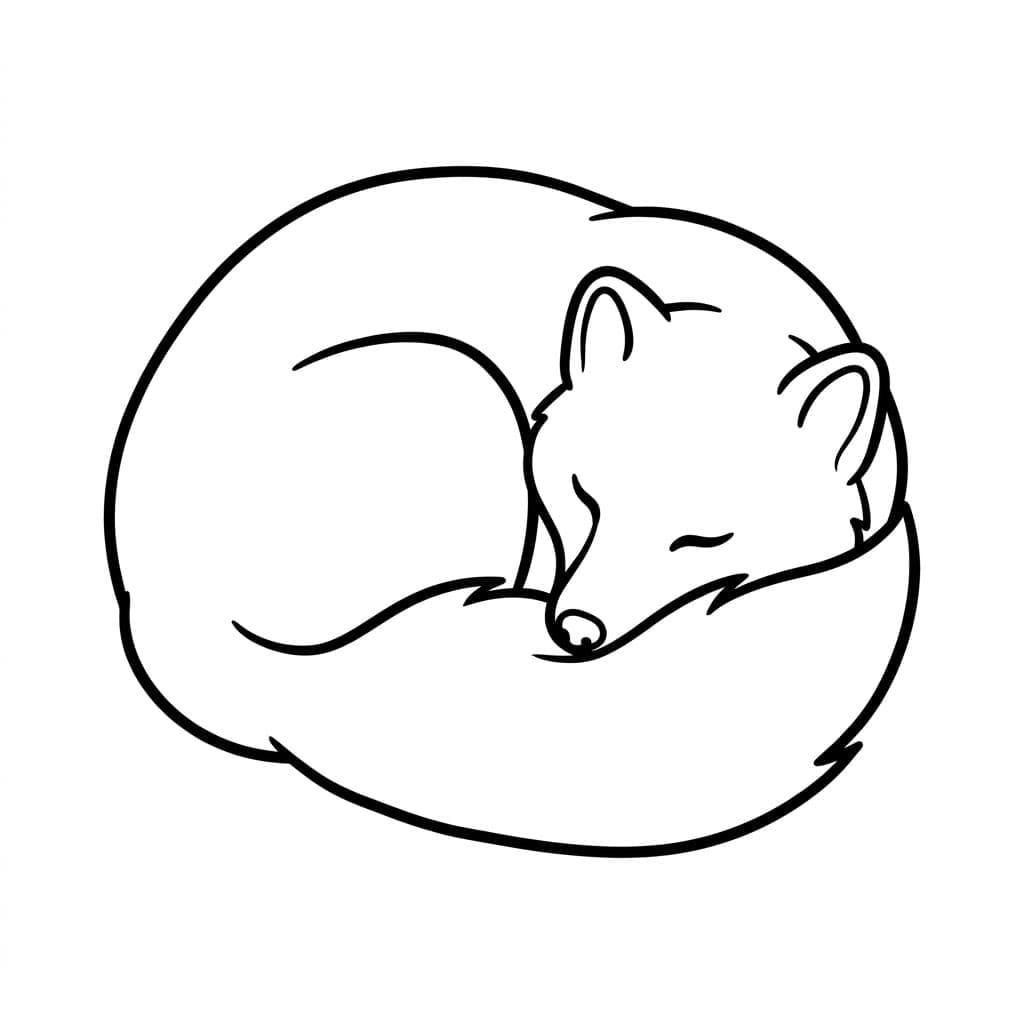 Sammenkrøllet Fjellrev fargelegging