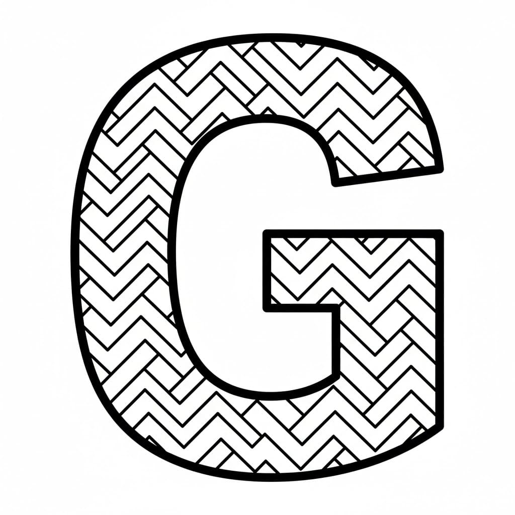 Sikksakkmønster av bokstaven G fargelegging