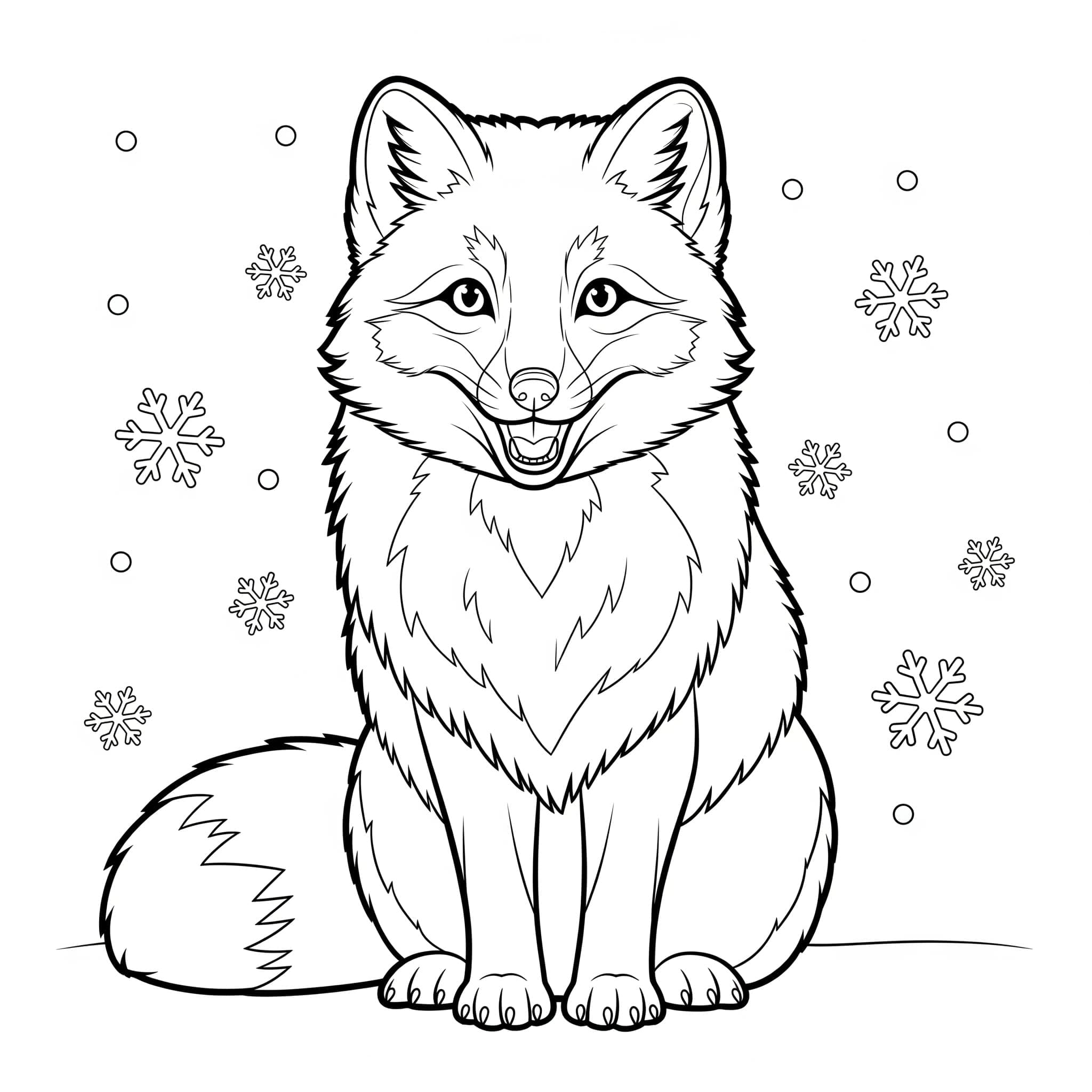 Sittende fjellrev bilde fargelegging