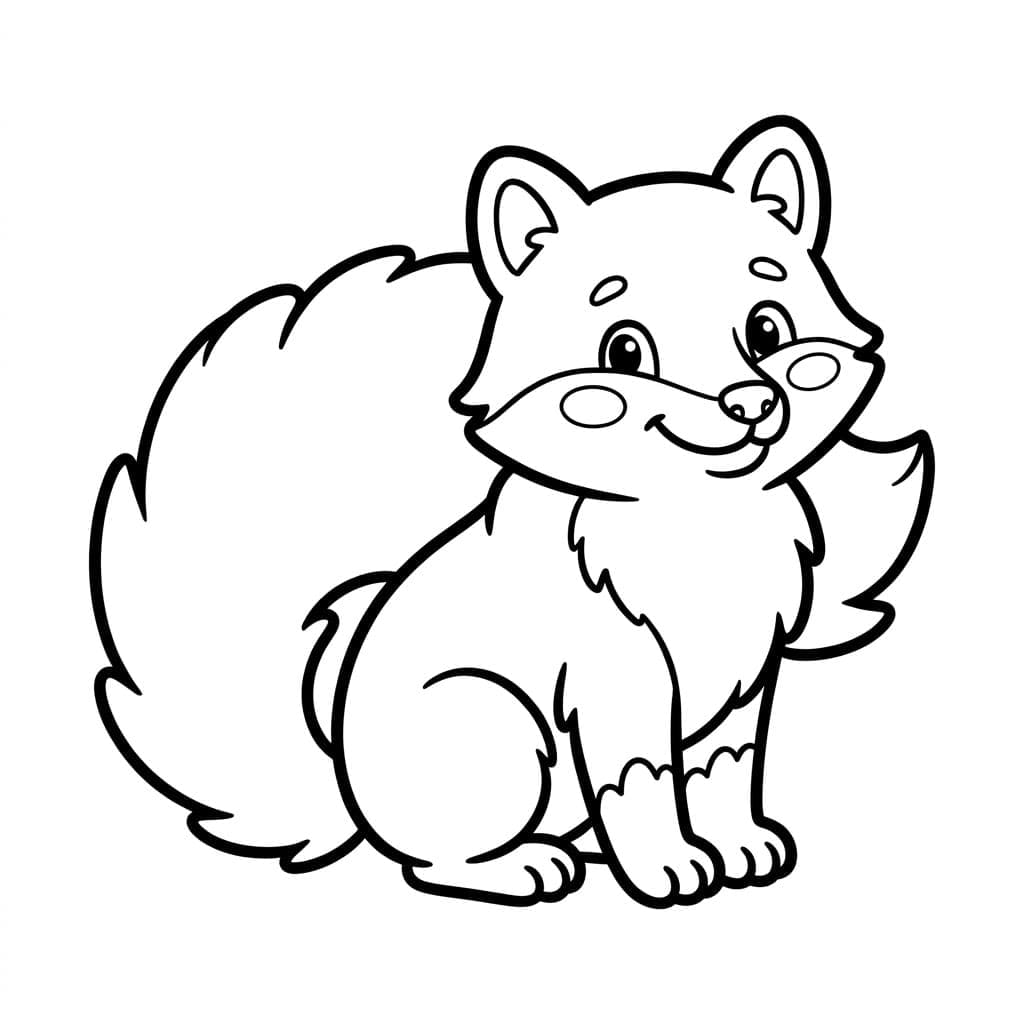 Sittende Fjellrev fargelegging