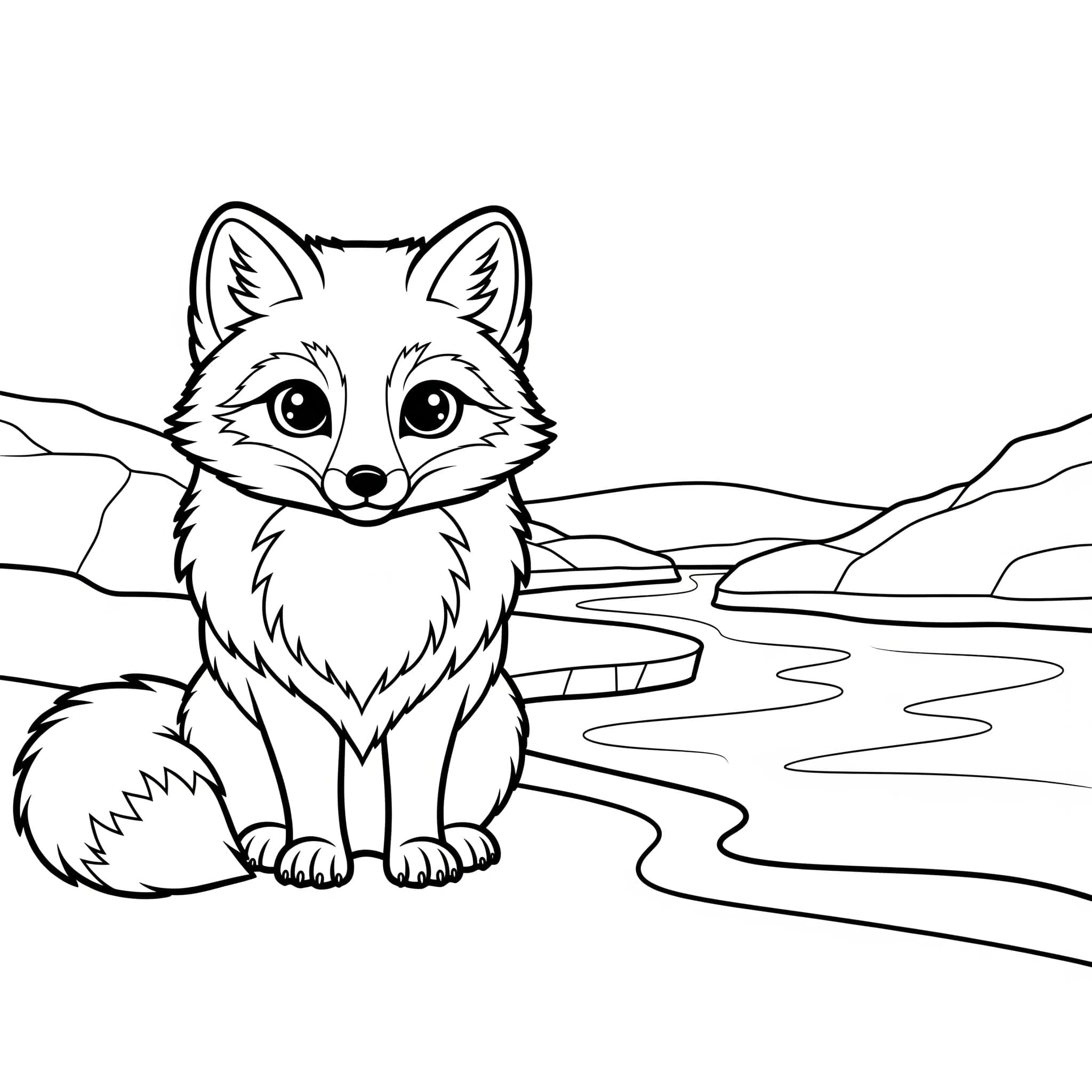 Smilende fjellrev fargelegging