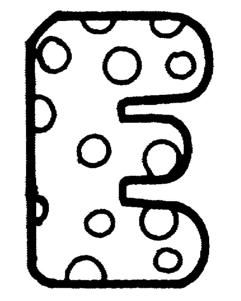 Søt bokstav E fargelegging