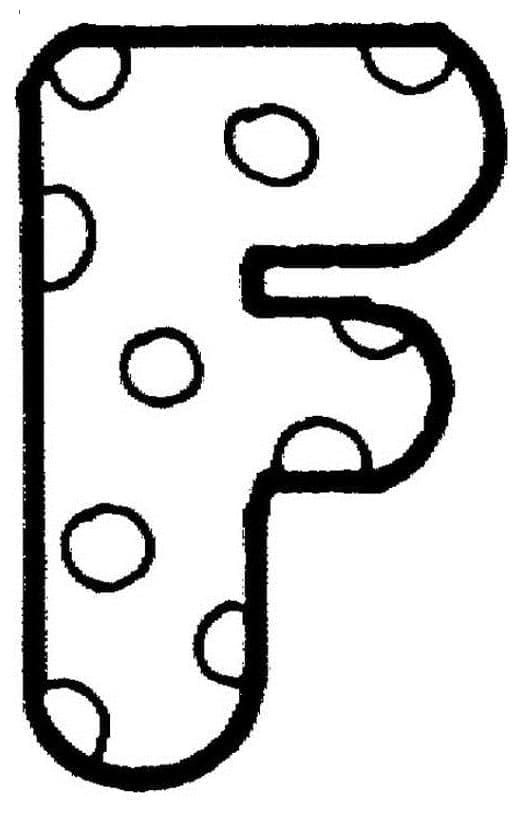 Søt bokstav F fargelegging